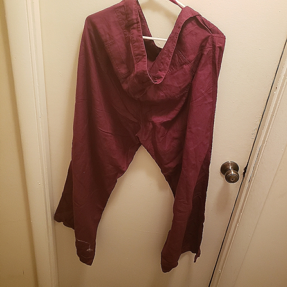 Burgundy Linen Pants